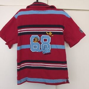 Disney Red Polo Shirt with Embroidered Characters